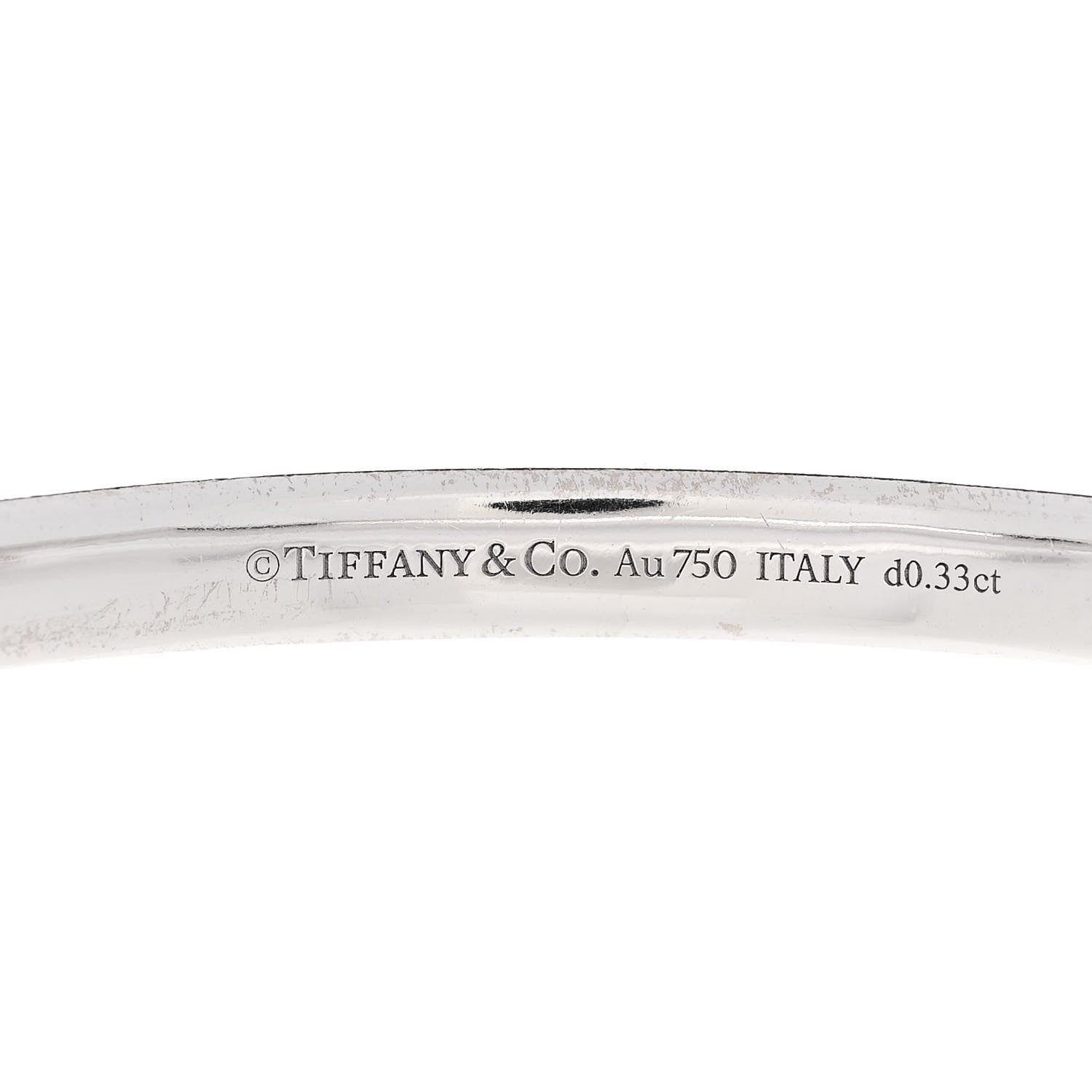 Tiffany 18K White Gold Diamond Atlas Narrow Hinged Bangle Bracelet 3 of 5