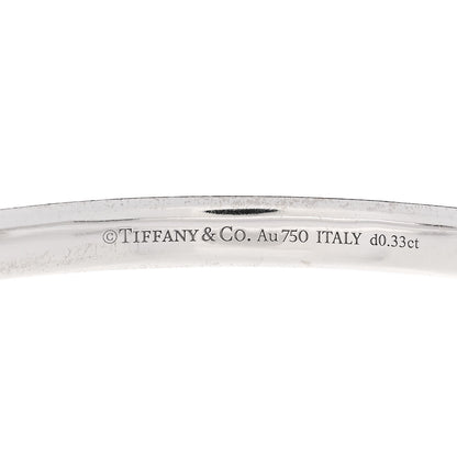 Tiffany 18K White Gold Diamond Atlas Narrow Hinged Bangle Bracelet 3 of 5