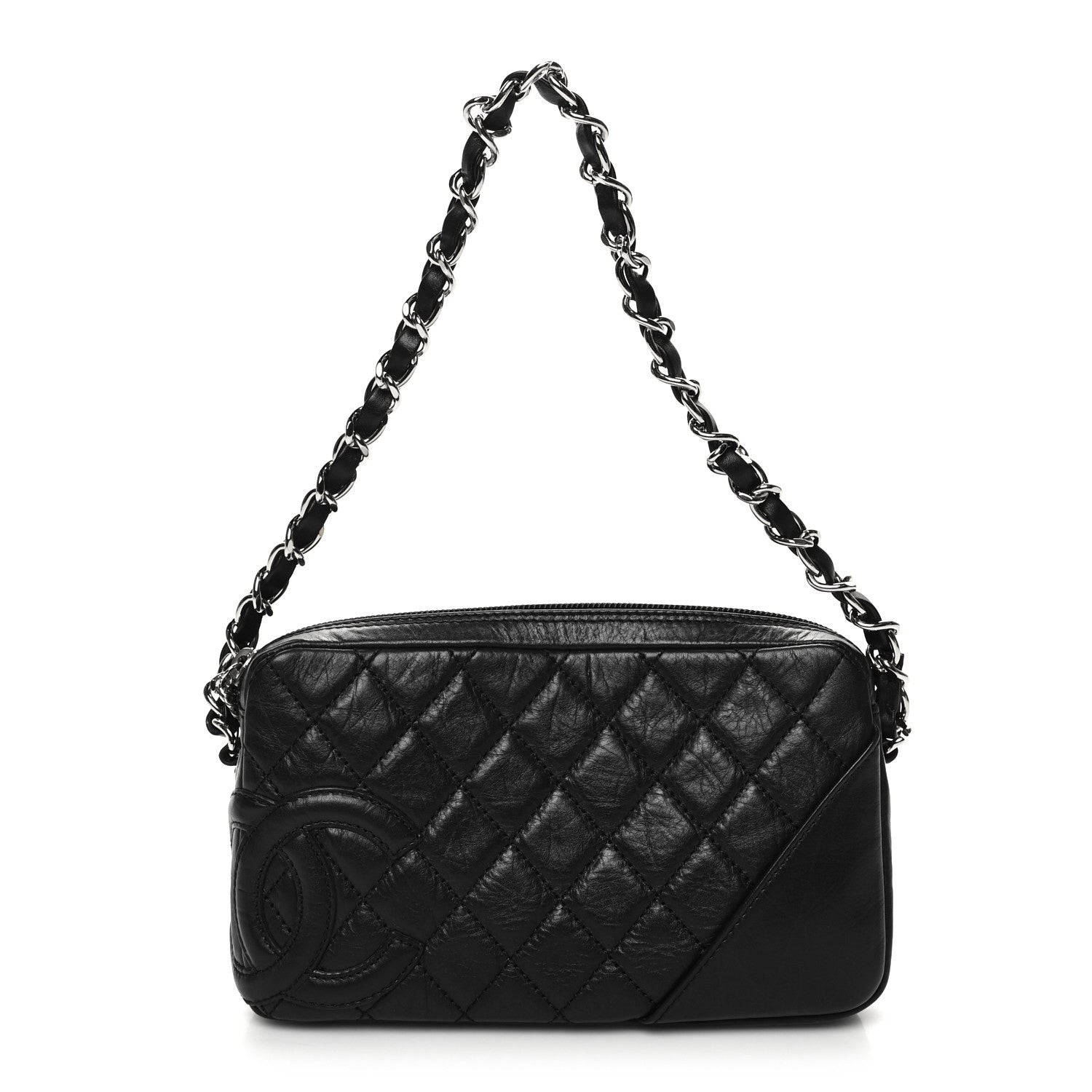 Chanel Aged Calfskin Quilted Cotton Club Pochette Black 1 of 10