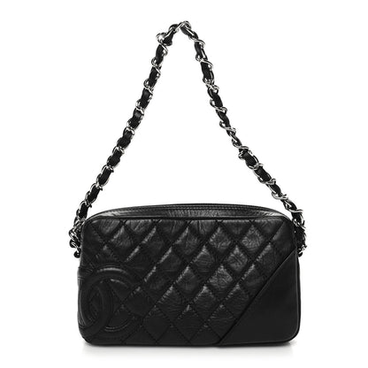 Chanel Aged Calfskin Quilted Cotton Club Pochette Black 1 of 10