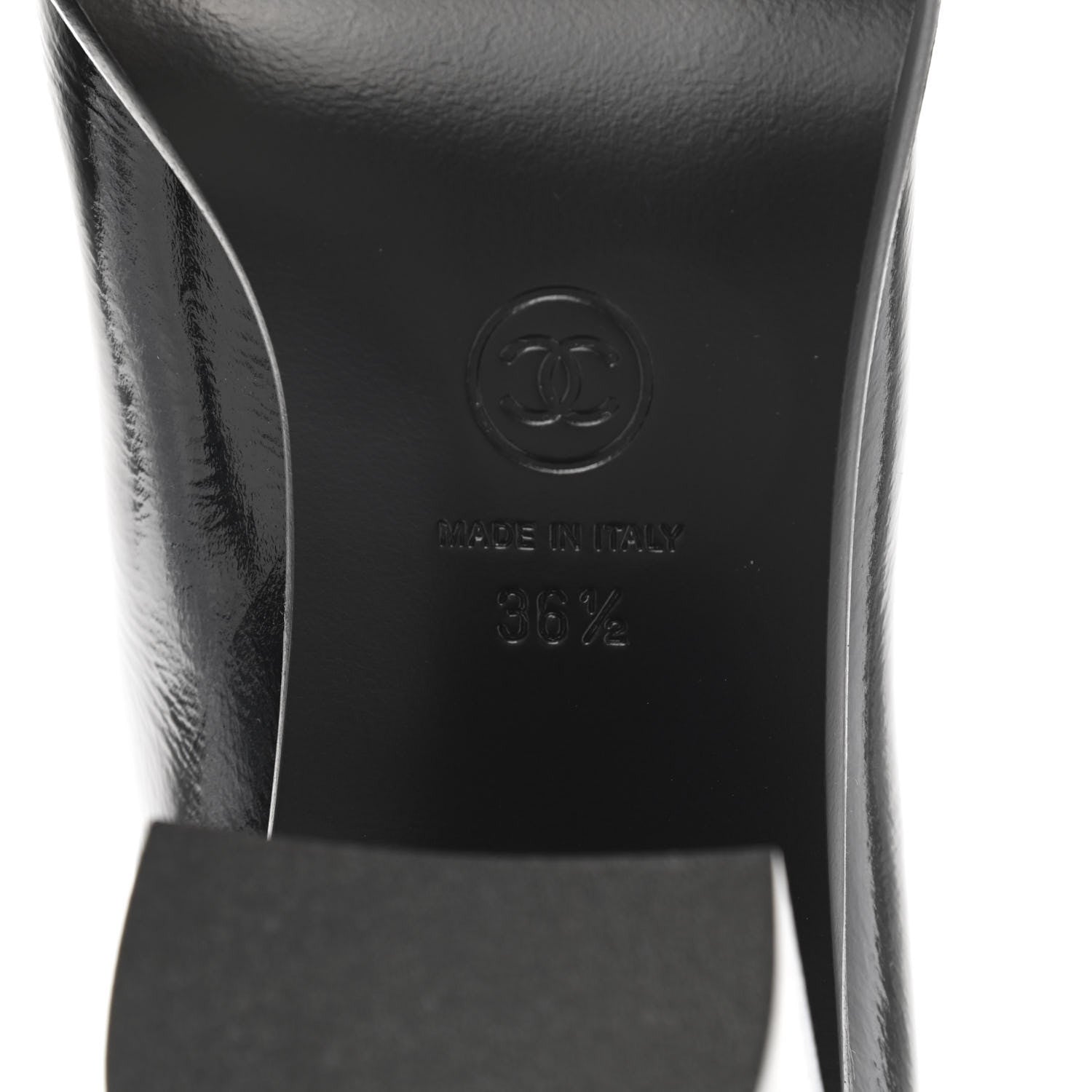 Chanel Crackled Calfskin CC Short Boots 36.5 Black 6 of 10