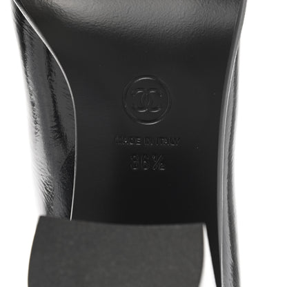 Chanel Crackled Calfskin CC Short Boots 36.5 Black 6 of 10