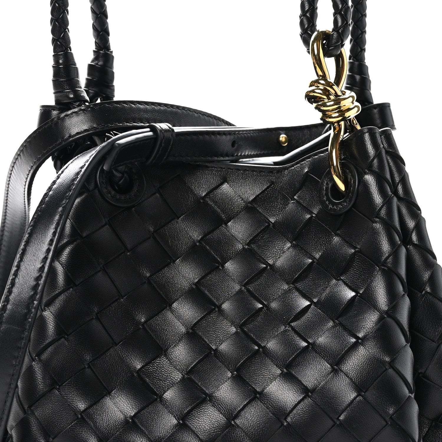 Bottega Veneta Nappa Intrecciato Small Parachute Shoulder Bag Black 7 of 11