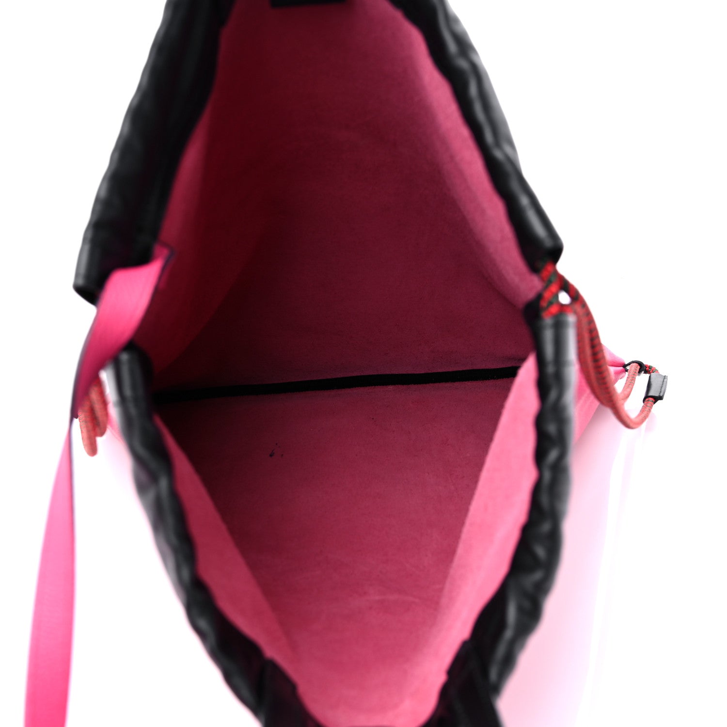 Gucci Grained Calfskin Logo Drawstring Backpack Box Pink Green Black 6 of 12