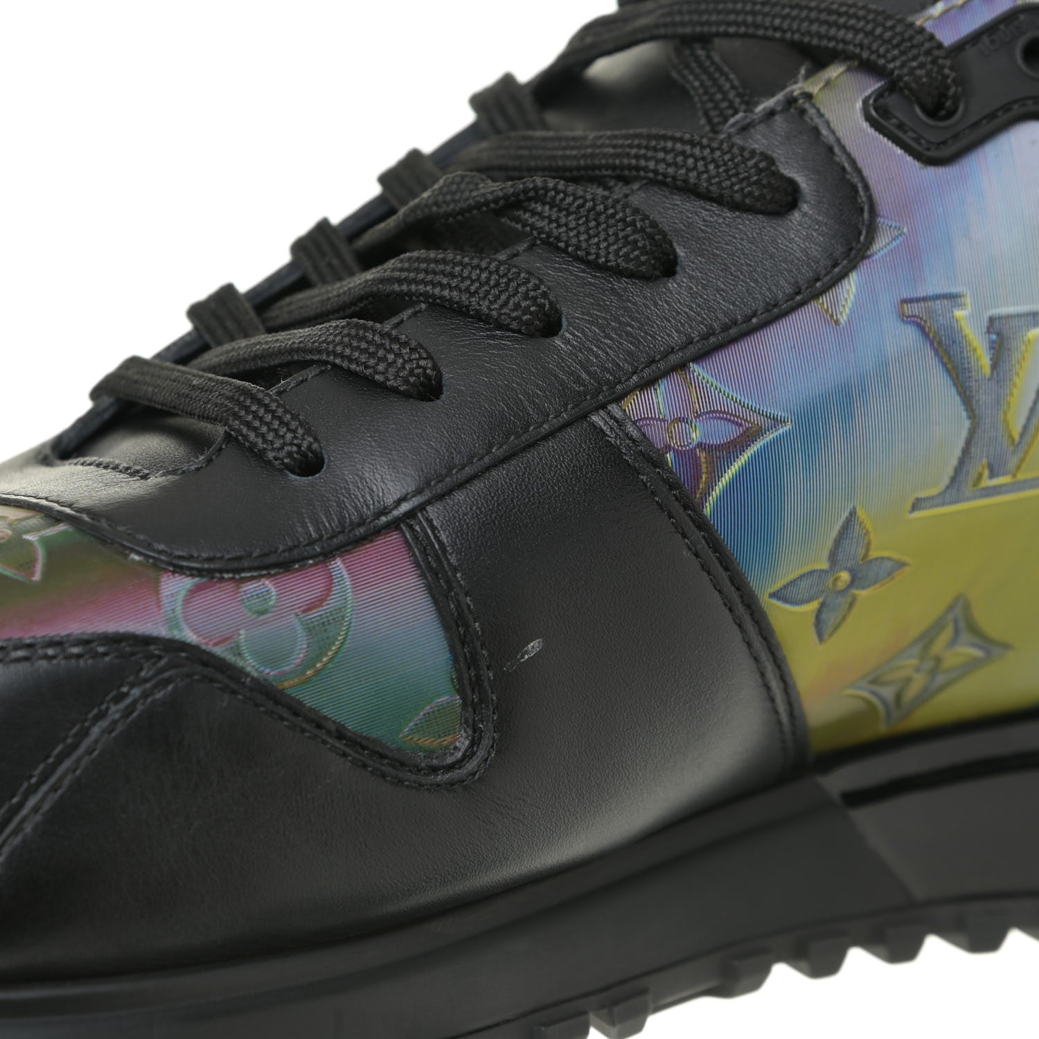 Louis Vuitton Calfskin Iridescent Monogram Rivoli Sneakers 10 Black 12 of 15