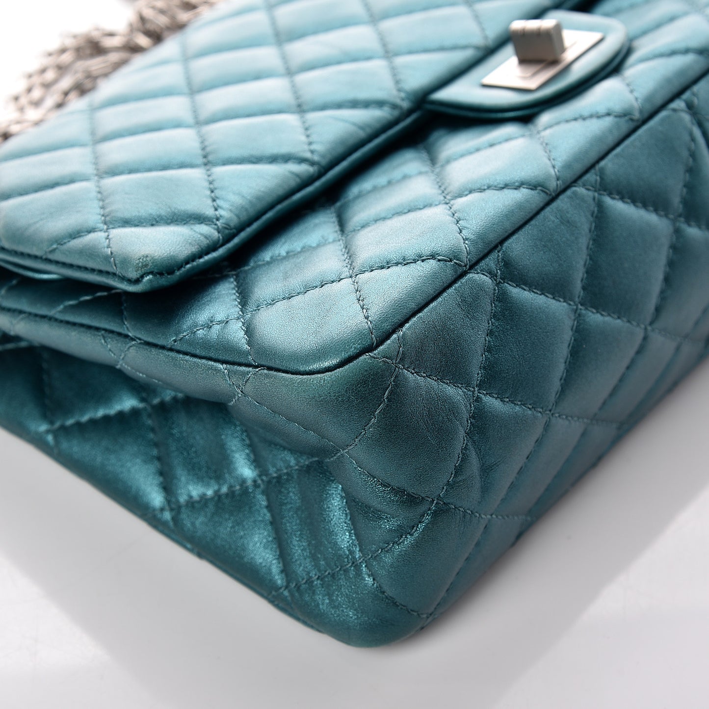 Metallic Calfskin Quilted 2.55 Reissue 226 Flap Turquoise
