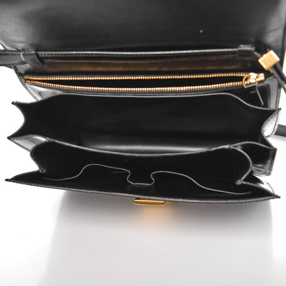 Celine Spazzolato Calfskin Medium Classic Box Flap Bag Black 5 of 11