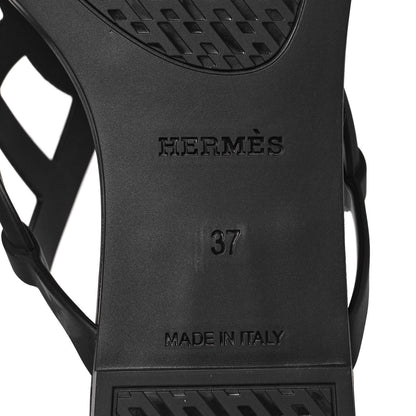 Hermes Rubber Womens Egerie Sandals 37 Black 6 of 9