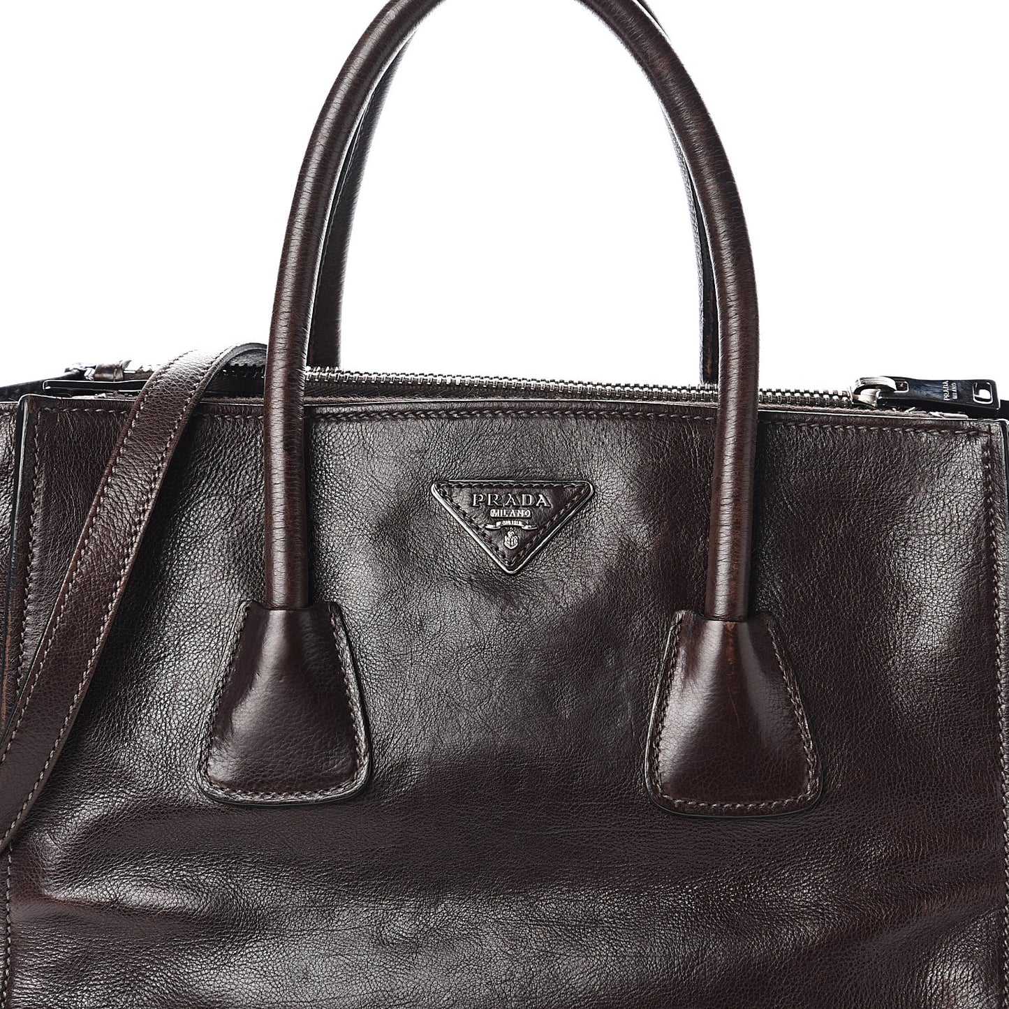 Glace Calfskin Twin Pocket Tote Moro