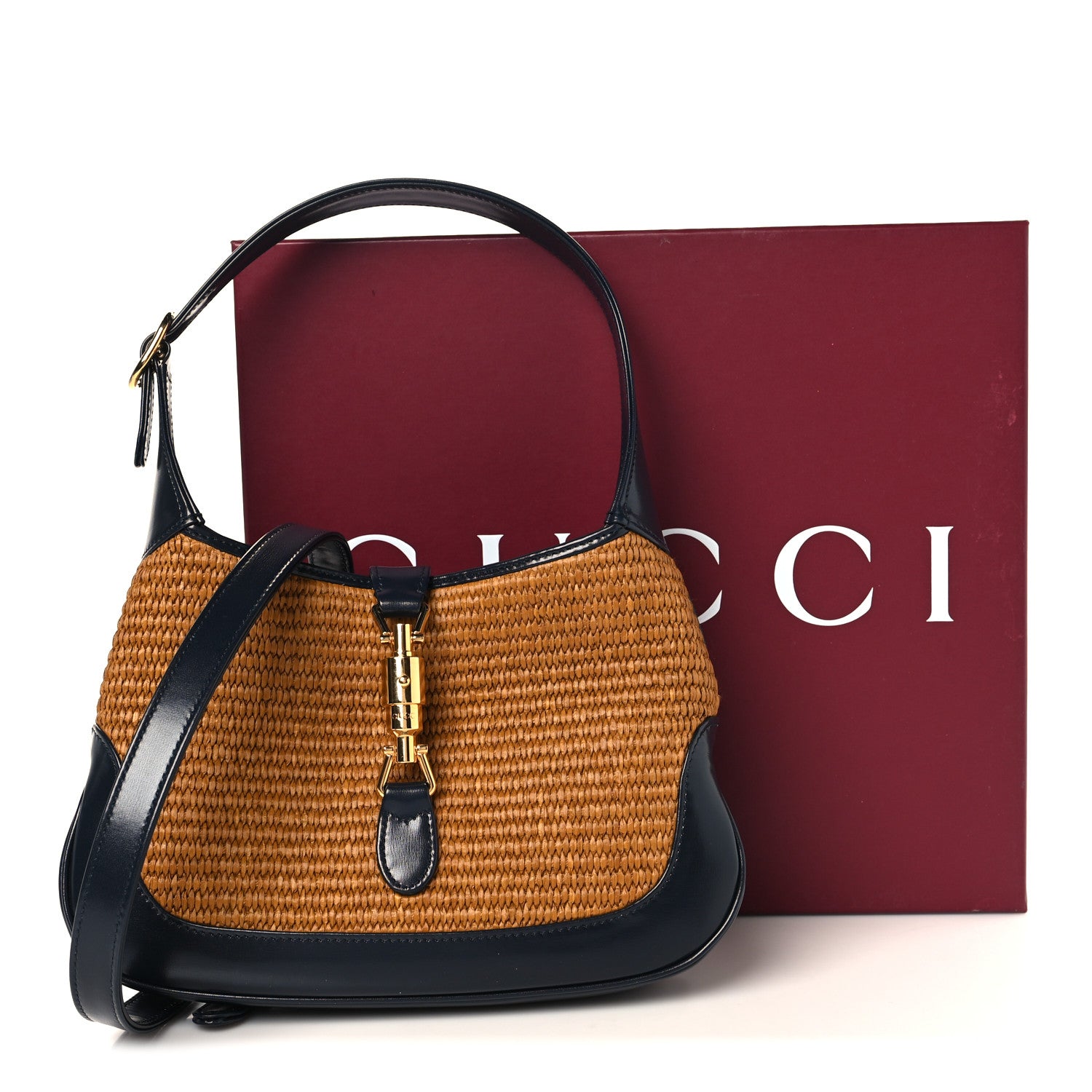 GUCCIバック Gucci Straw Lux Boarded Dyana Lux Calfskin Small Jackie 1961 Hobo