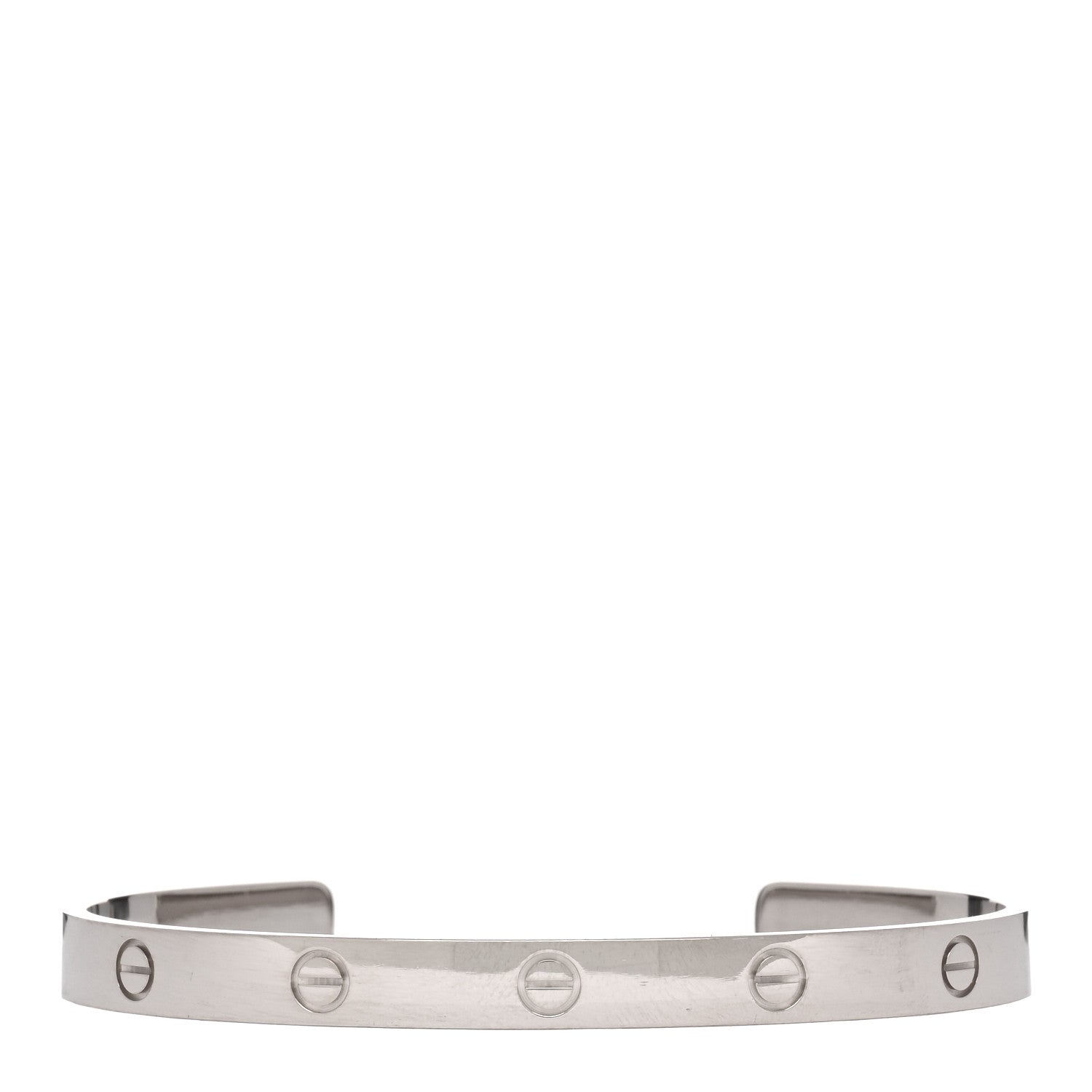 Cartier 18K White Gold LOVE Cuff Bracelet 20 1 of 4