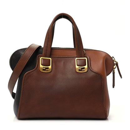 Fendi Capra Vitello Dolce Marmol Colorblock Small Chameleon Tote Moro Biscotti 1 of 8