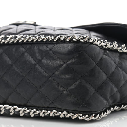 Chanel Washed Lambskin Quilted Maxi Chain Around Flap Black 10 of 13