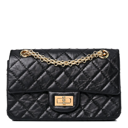 Chanel Aged Calfskin Quilted 2.55 Reissue Mini Flap Black 1 of 10