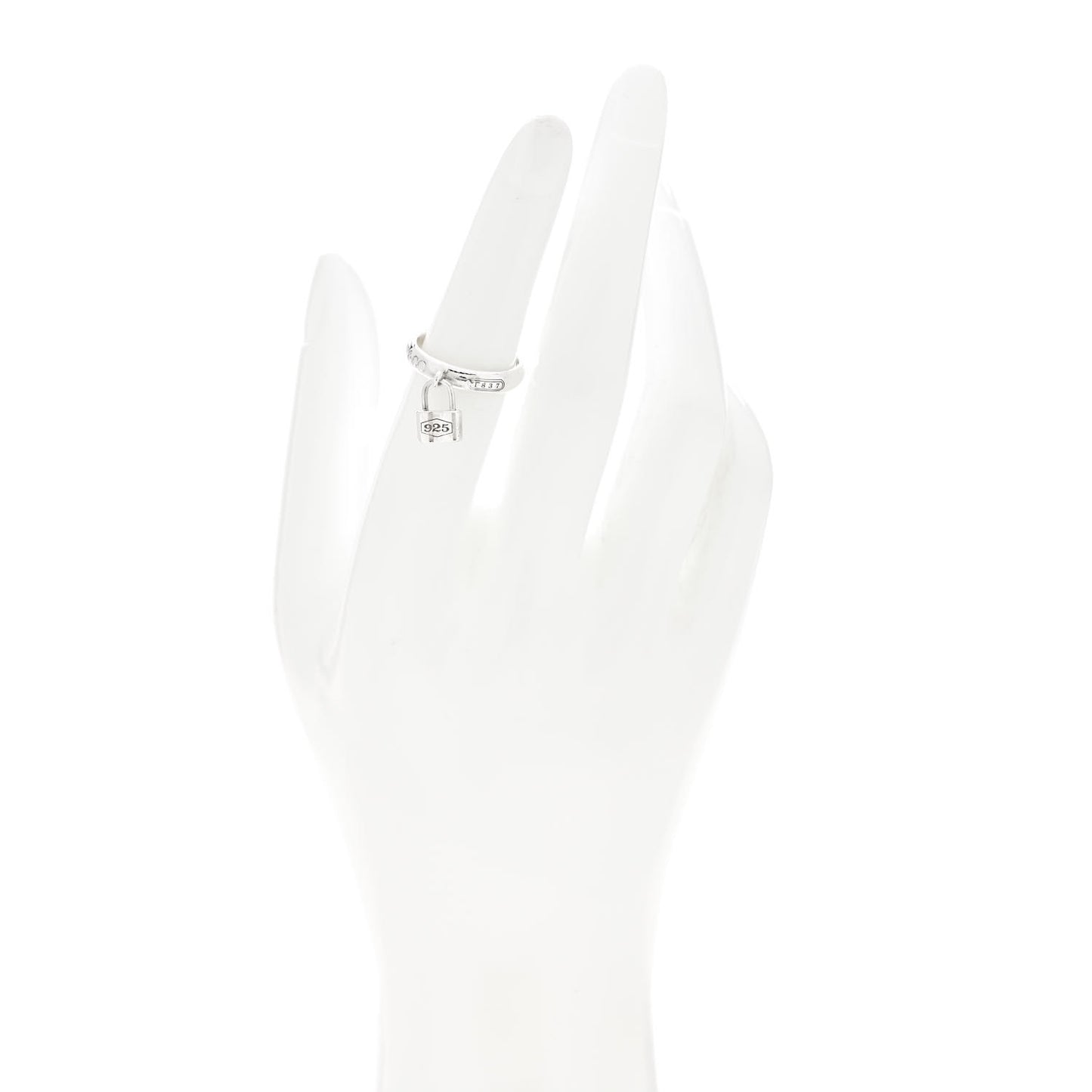 Sterling Silver 1837 Lock Charm Ring 52 6