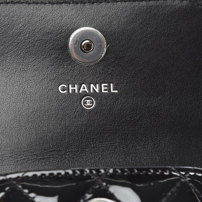 Chanel Patent Quilted Double Mini Flap Waist Bag Black Navy Blue 5 of 7