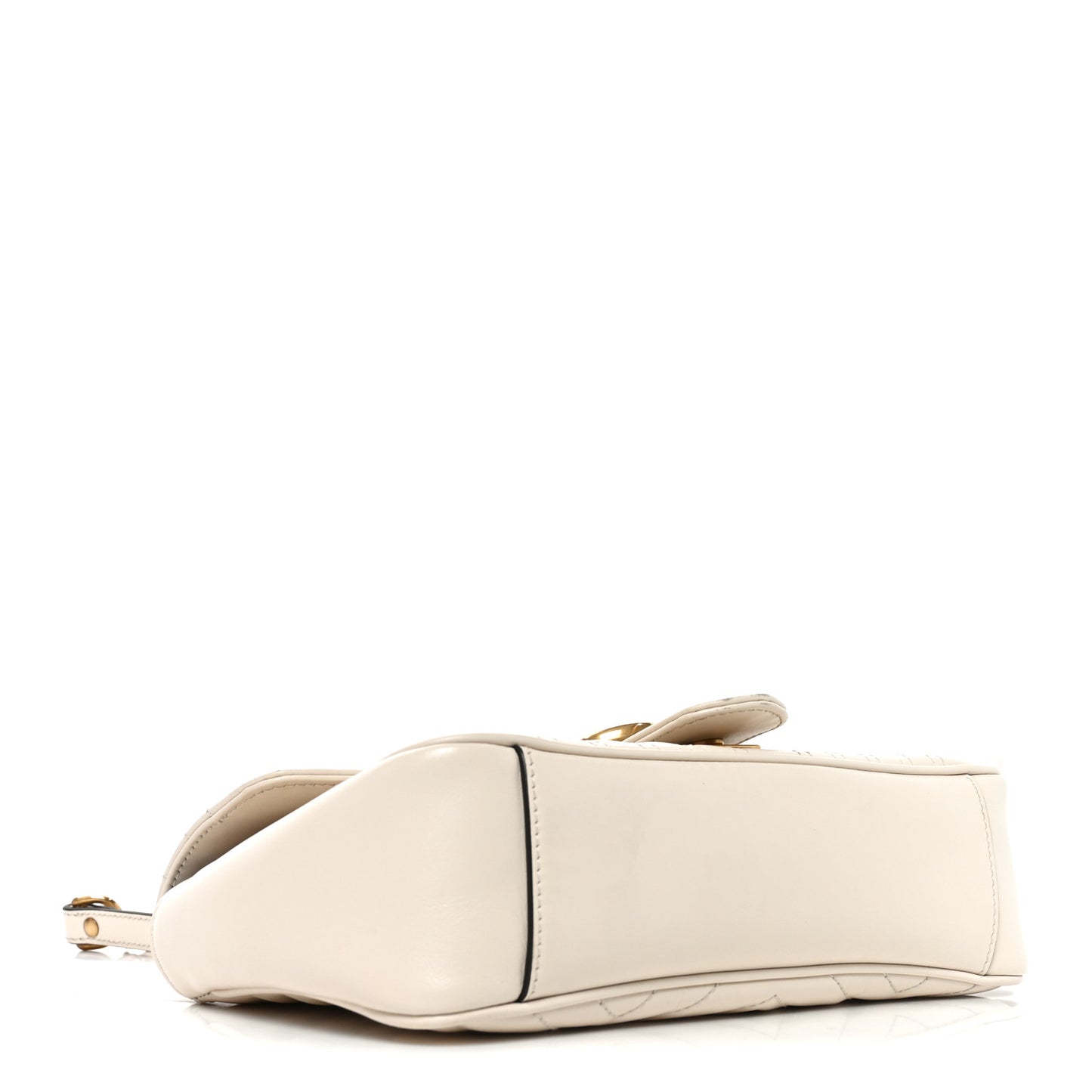 Calfskin Matelasse Small GG Marmont Shoulder Bag White