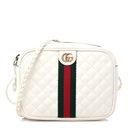 Gucci Calfskin Web Trapuntata Mini Shoulder Bag Off White 1 of 10