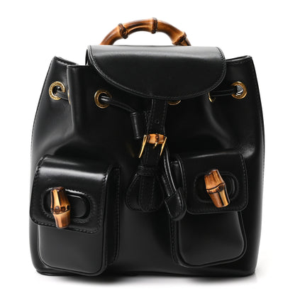 Gucci Calfskin Bamboo Backpack Black 1 of 10