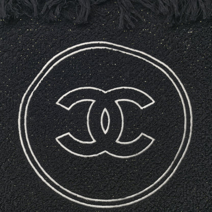 Chanel Terry Cotton CC Beach Tote Towel Set Black 9 of 12