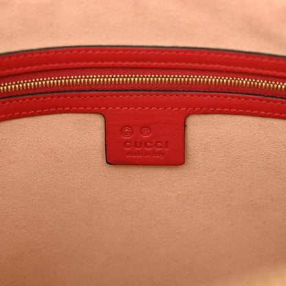 Gucci GG Supreme Monogram Blooms Medium Zippered Bucket Tote Beige Blue Navy Hibiscus Red 6 of 11