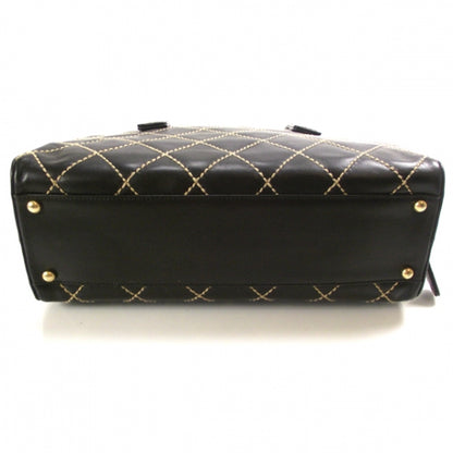 Chanel Leather Diamond Stitch Surpique Handbag Black 5 of 12