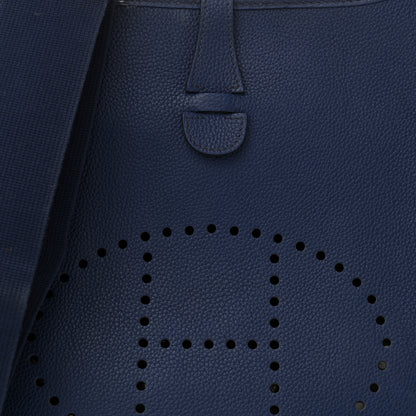 Hermes Taurillon Clemence EVELYNE III PM Bleu Encre 8 of 13