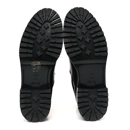 Louis Vuitton Calfskin Monogram Discovery Flat Ankle Boots 38.5 Black 5 of 8