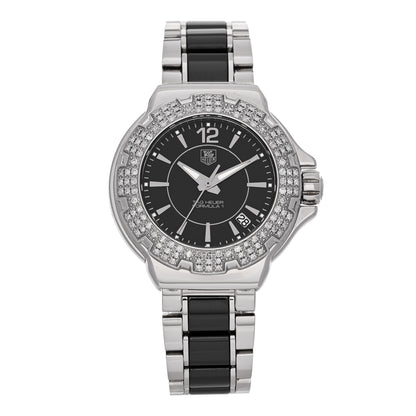 Tag Heuer Stainless Steel Ceramic Diamond Bezel 34mm Formula 1 Lady Quartz Watch Black WAH1214 1 of 4