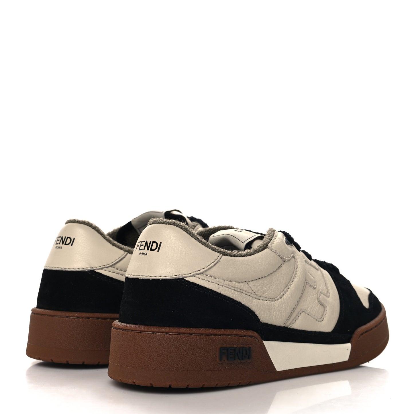 Suede Vitello Fendi Match Low Top Sneakers 40  Milk Black