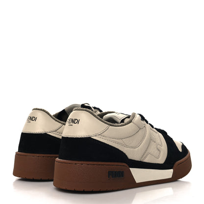 Fendi Suede Vitello Fendi Match Low Top Sneakers 40  Milk Black 5 of 10