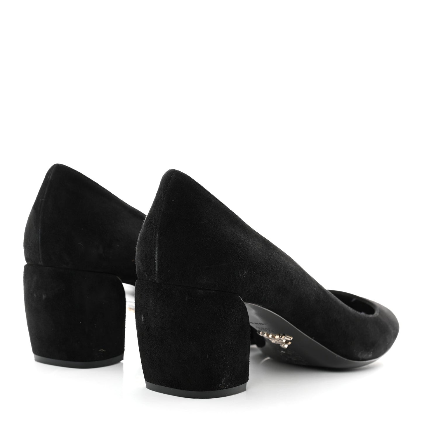 Suede Block Heel Pump 38.5 Black