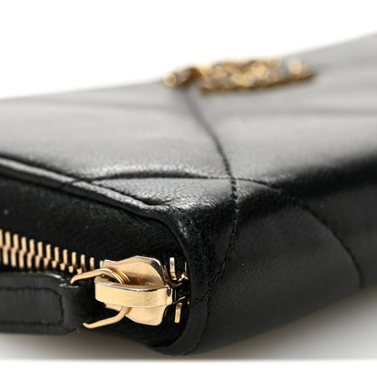 Chanel Lambskin Quilted 19 Long Zipped Around Wallet Black 9 of 10