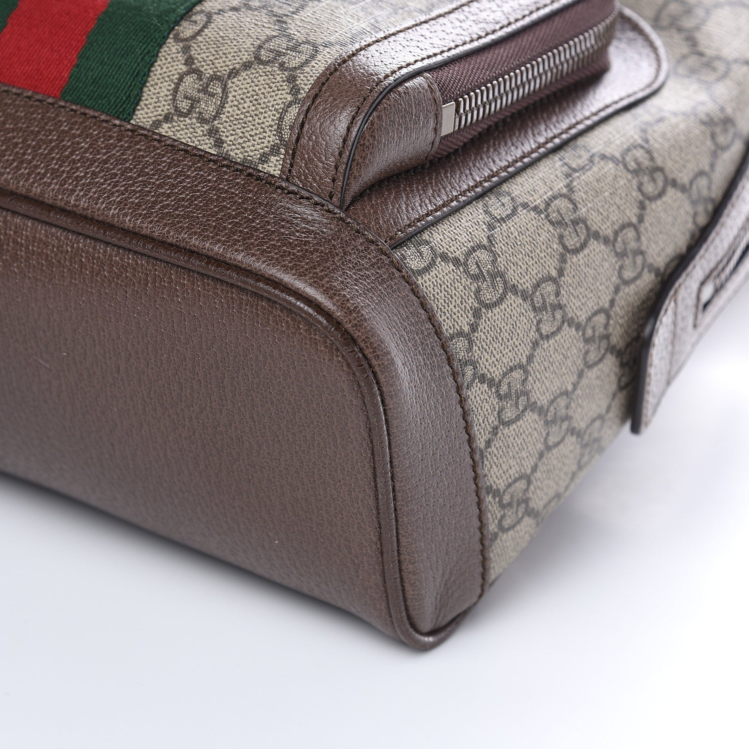 Gucci GG Supreme Monogram Calfskin Web Small Ophidia Day Backpack Beige Ebony New Acero 9 of 10