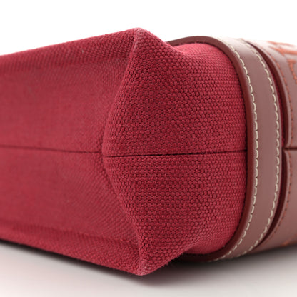 Chloe Cotton Calfskin Small Woody Ribbon Tote With Strap Dark Red 9 of 11