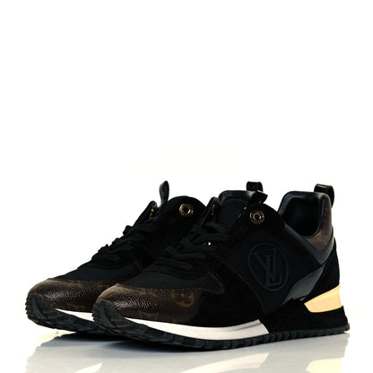 Louis Vuitton Suede Monogram Run Away Sneakers 38.5 Black 2 of 8