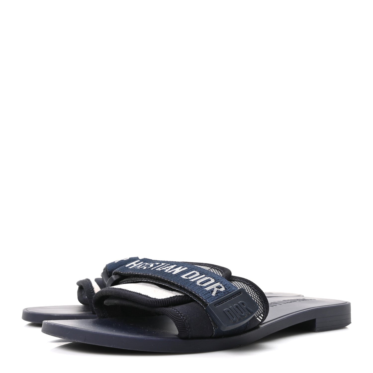 Christian Dior Technical Stretch Fabric Camouflage Dio(r)evolution Slide Sandals 37 Deep Blue 4 of 9