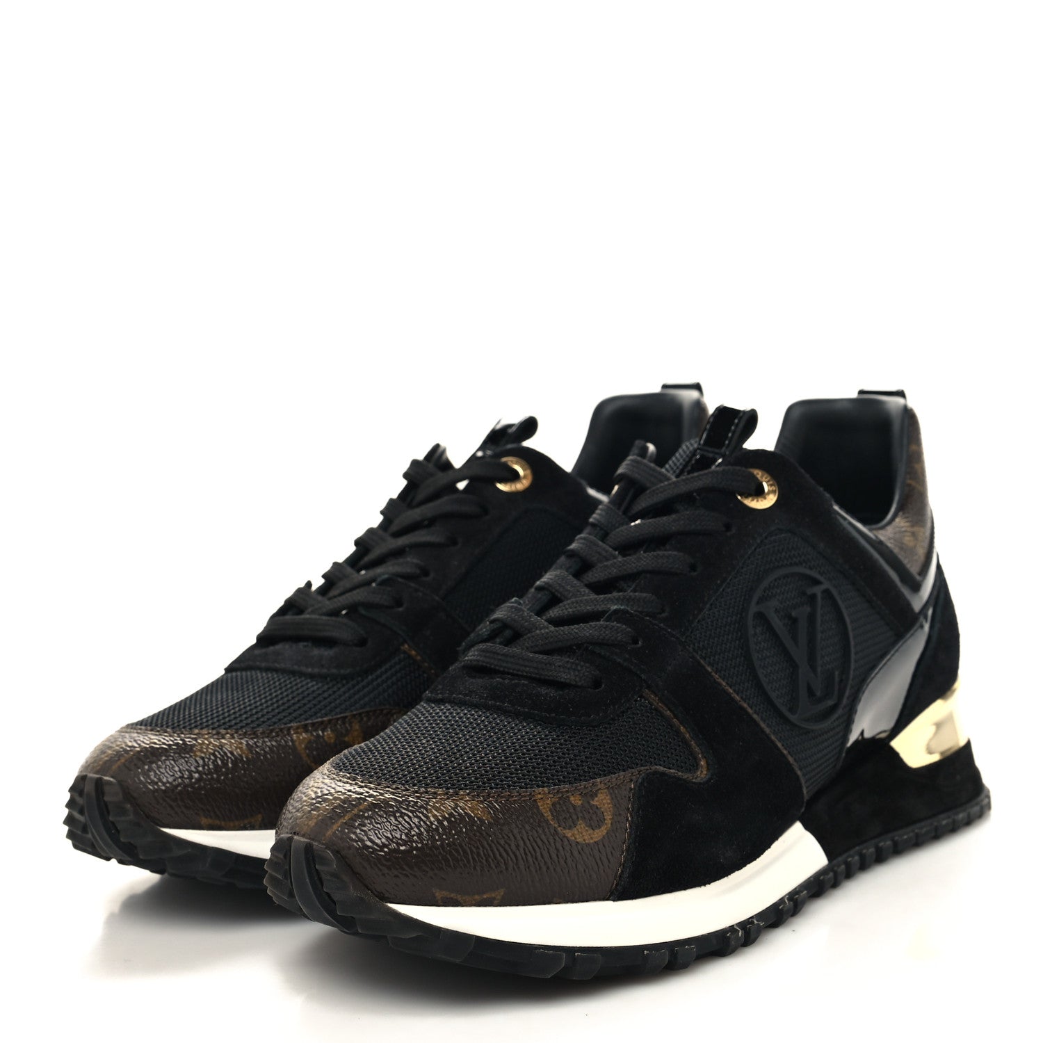 Louis Vuitton Suede Monogram Run Away Sneakers 38 Black 3 of 7