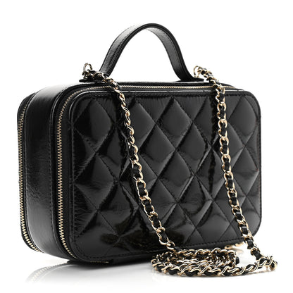 Chanel Shiny Lambskin Quilted CC Vanity Case Black 4 of 12