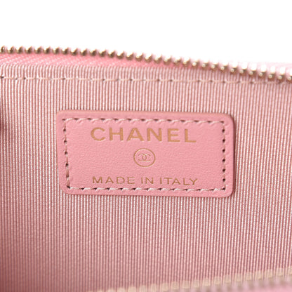 Chanel Iridescent Caviar Quilted Zipped Key Holder Case Rose Pink 6 of 8
