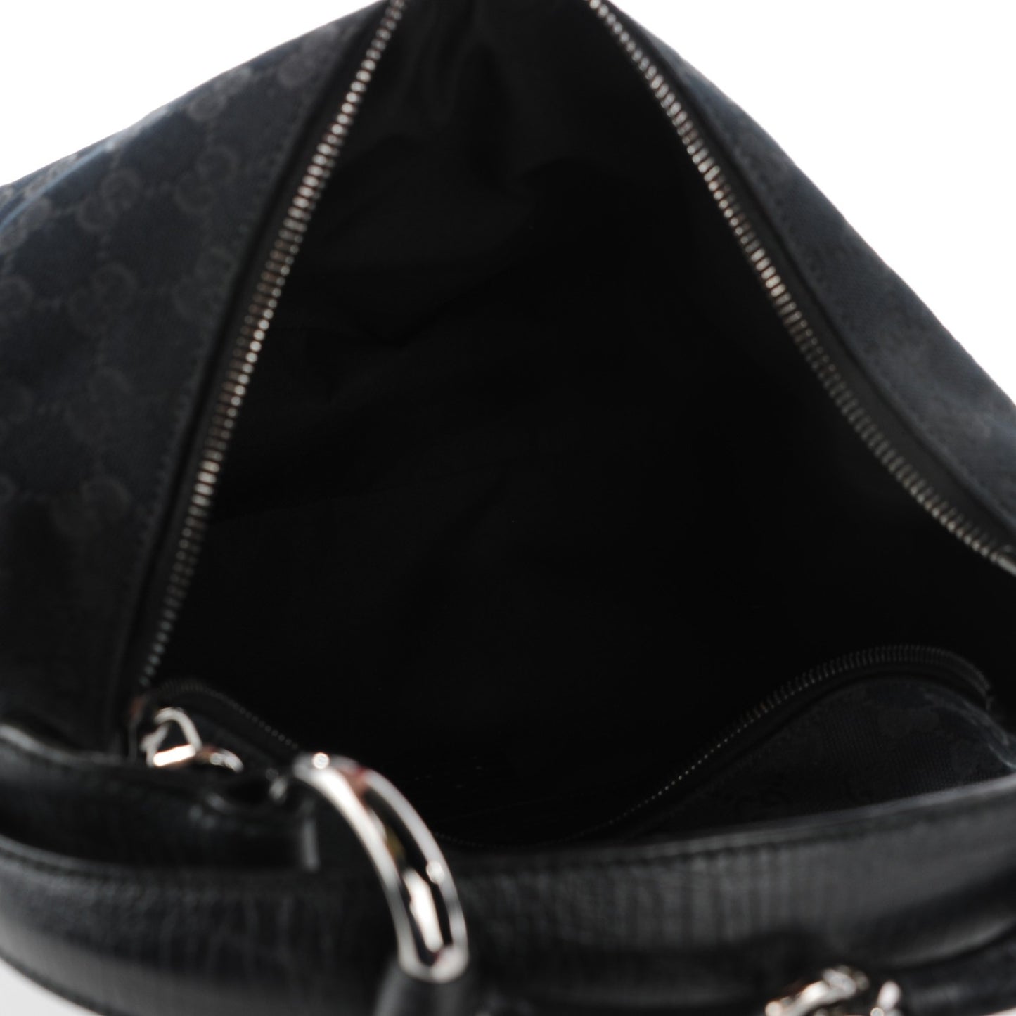 Monogram Medium Horsebit Chain Hobo Black