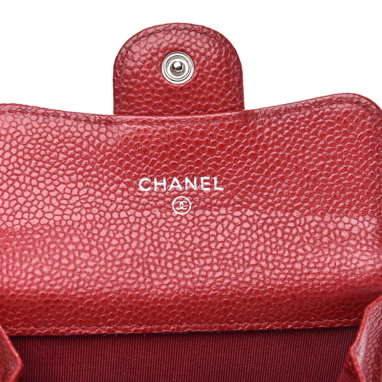 Chanel Caviar Quilted Flap Card Holder Wallet Red 6 of 10