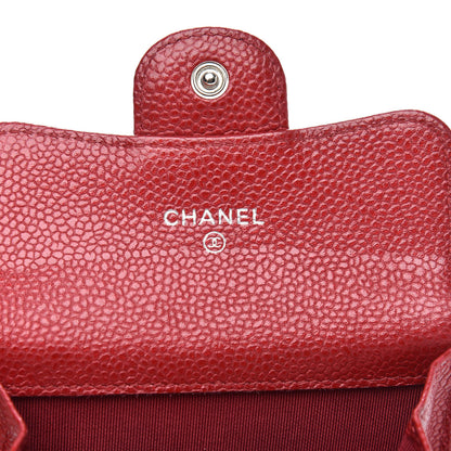 Chanel Caviar Quilted Flap Card Holder Wallet Red 6 of 10