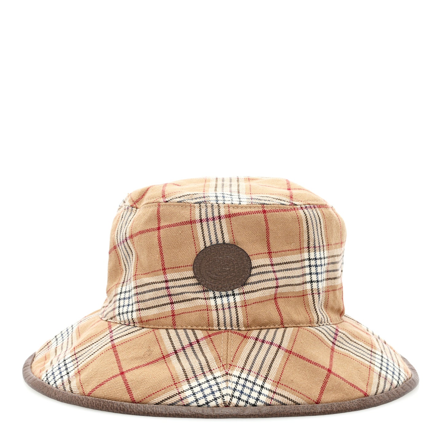 Monogram Plaid Bob Double Back Reversible Bucket Hat M Beige