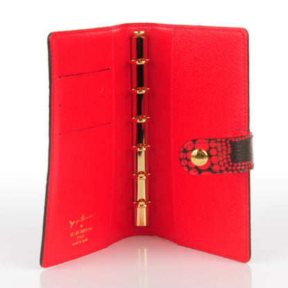 Louis Vuitton Monogram Kusama Town Small Ring Agenda Cover Red 5 of 8