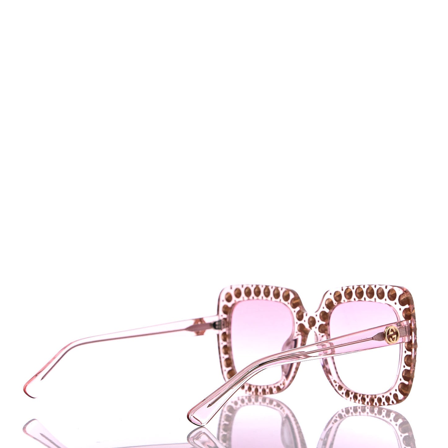 Crystal Square Frame Sunglasses GG0148S Pink