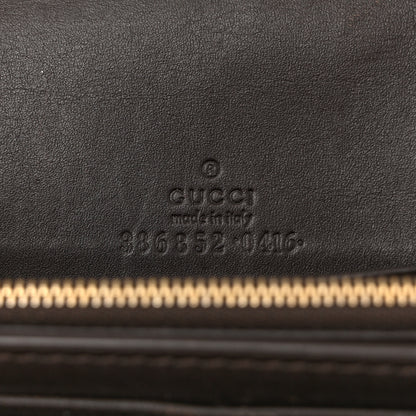Gucci Calfskin GG Supreme Monogram Wristlet Clutch Wallet Dark Brown 6 of 9