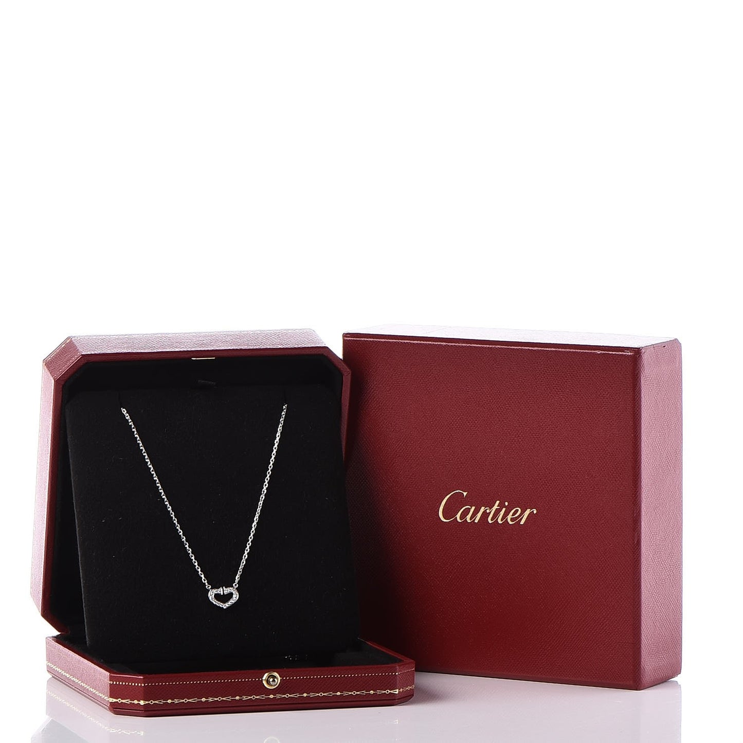 18K White Gold Diamond Small Hearts and Symbols Pendant Necklace