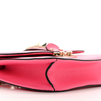 Valentino Garavani Vitello Small Glam Lock Rockstud Flap Deep Fuxia 8 of 12