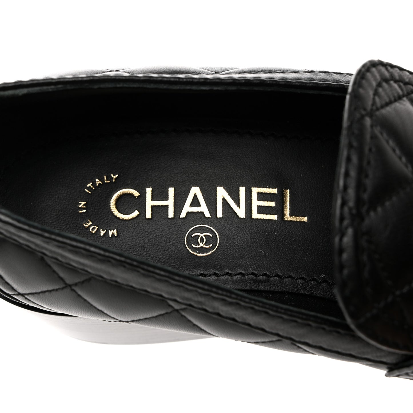 Lambskin Quilted CC Heart Loafers 37 Black